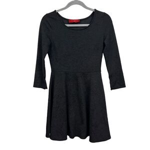 Akira Chicago Red Label Fit & Flare‎ Dress Long Sleeves Zip Black Women Size M*